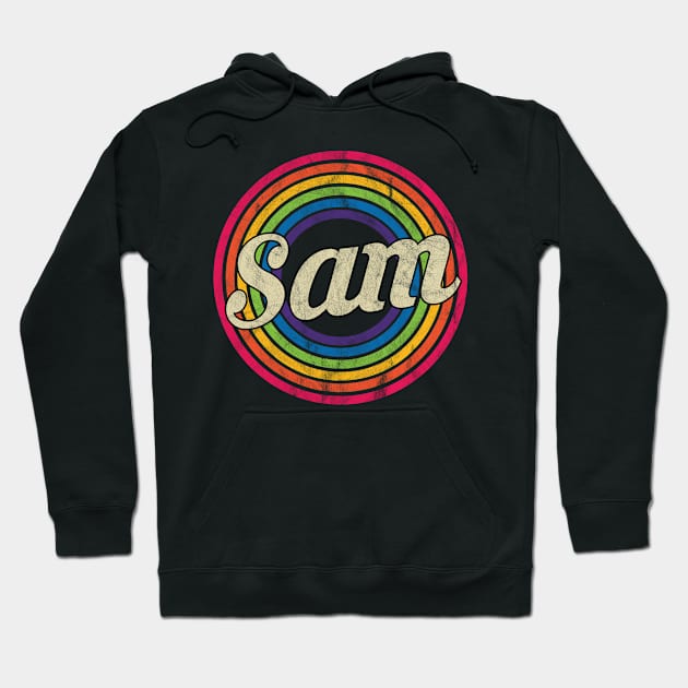 Sam - Retro Rainbow Faded-Style Hoodie by MaydenArt